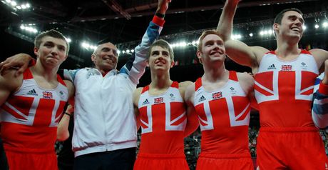 Team GB celebrate after winning their first men's team medal for 100 years