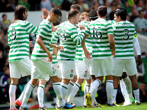 Celtic celebrate Kris Commons' goal.&nbsp;