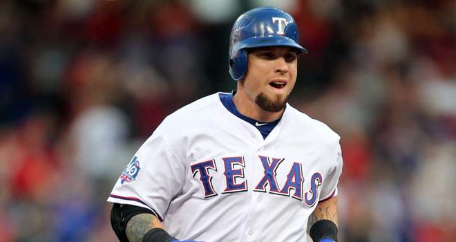 Josh Hamilton: his three-run shot helped see off the Oakland Athletics