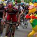 Cadel Evans was one of many riders who were affected by tacks on the road