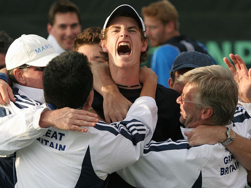 In March 2005, Andy Murray became the youngest Briton to ever play in the Davis Cup. He helped Britain win the tie with a crucial doubles victory.