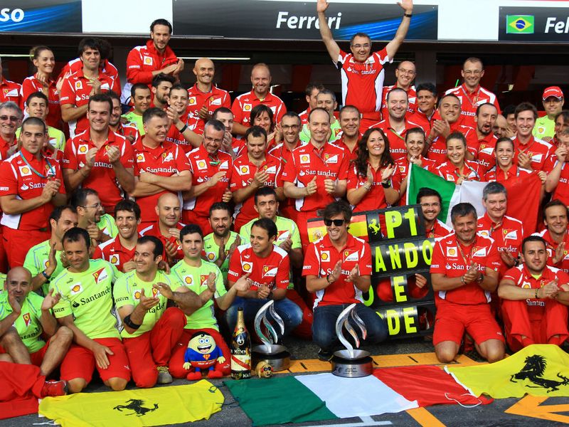 Ferrari celebrate Alonso's win