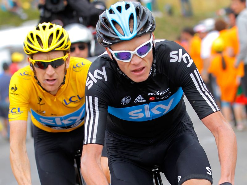 On the steep ramps up to Peyragudes Chris Froome and Bradley Wiggins powered clear