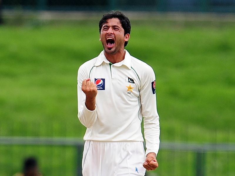 Junaid Khan dismissed Angelo Mathews for just nine.