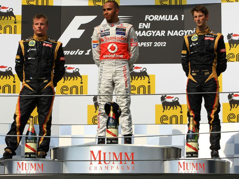 The podium in Hungary