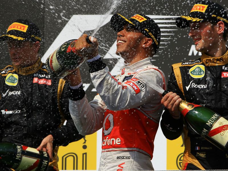 The podium celebrations