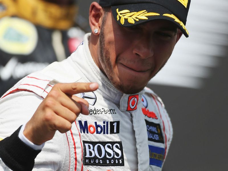 Hamilton on the podium