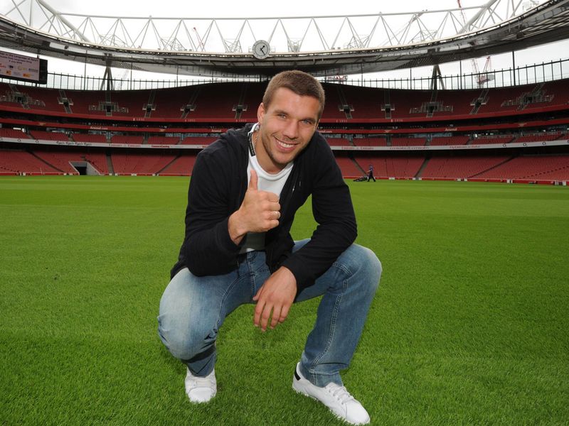 The German international gives the playing surface a thumbs up.