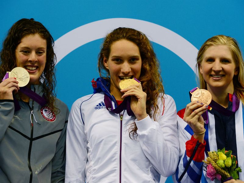 Camille Muffat claims Gold for France in the Women's 400m freestyle, while America's Alison Schmitt takes SIlver and British hero Adlington secures Bronze
