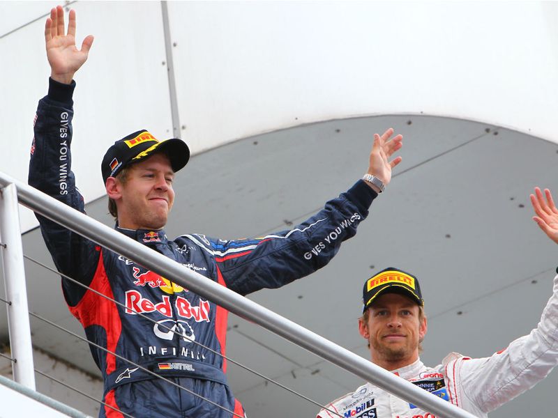 Vettel on the podium