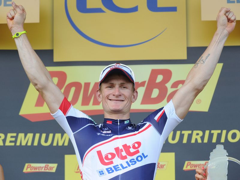...And was all smiles on the podium