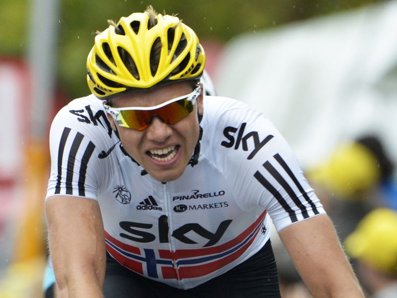 Edvald Boasson Hagen was just behind him in second