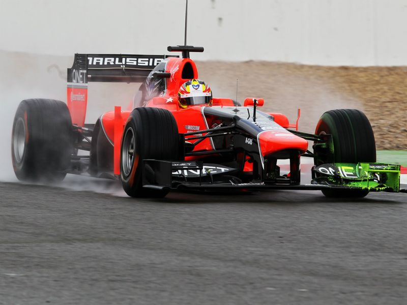 A wet start for the second day as Rio Haryanto got down to work for Marussia
