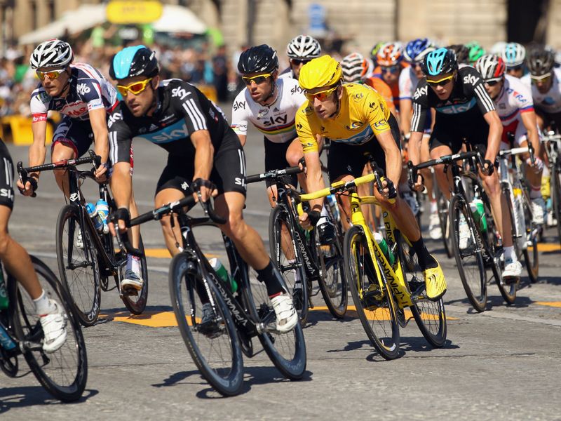 The Team Sky train got into position