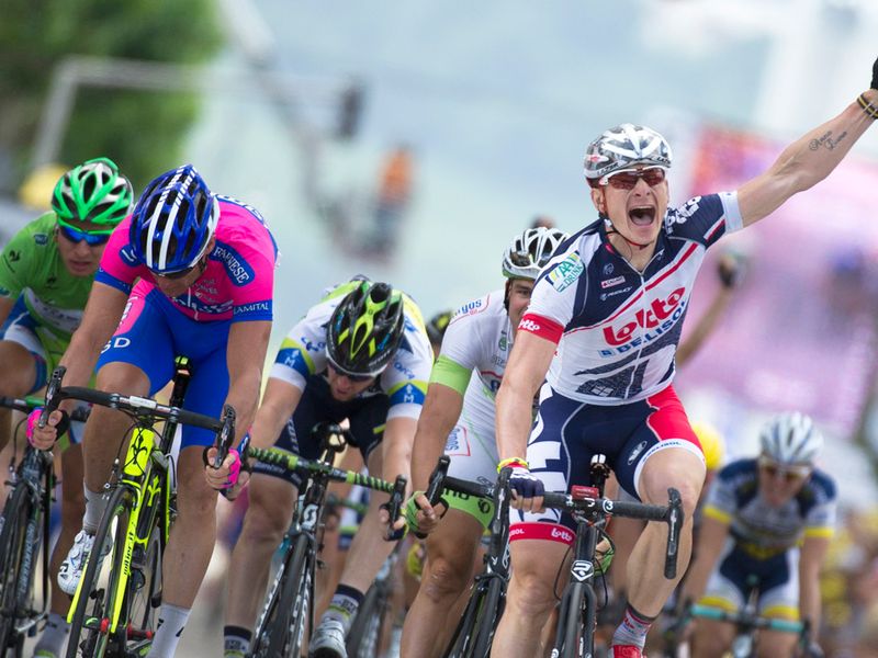 At the finish it was Andre Greipel who powered to victory...