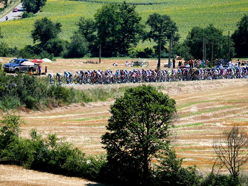 The peloton had the escape within range to start with but then backed off