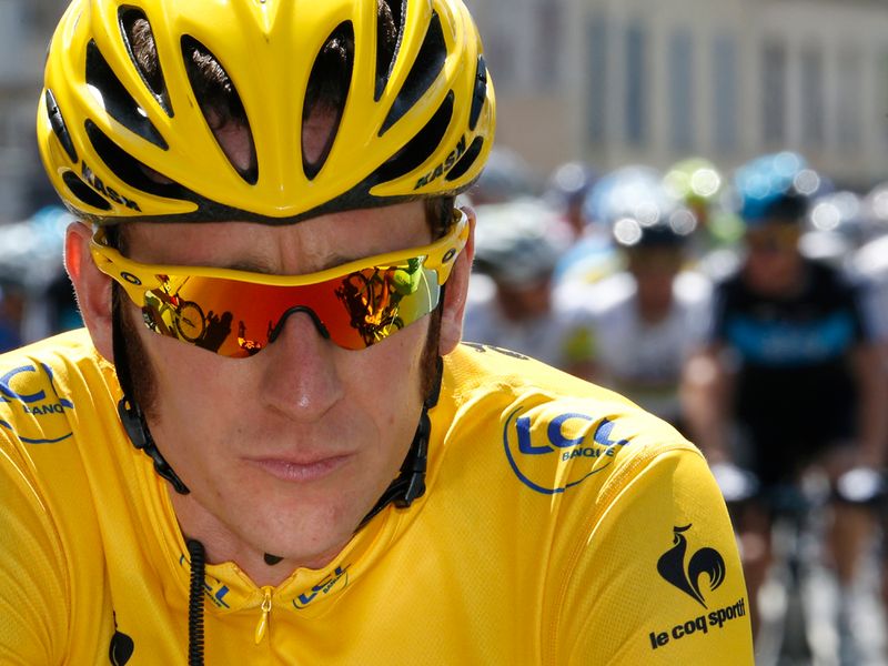 Wiggins looked slightly pensive on the start line...