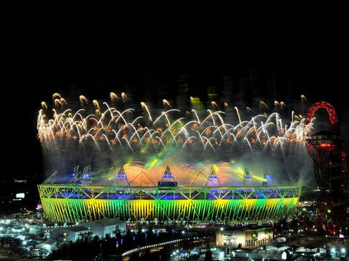 Fireworks explode over the Olympic stadium&nbsp;