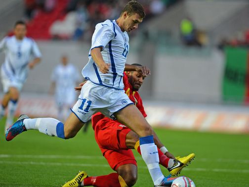 Edin Dzeko in action against Wales.