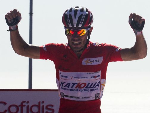 Joaquim Rodriguez enjoys stage 12 success.