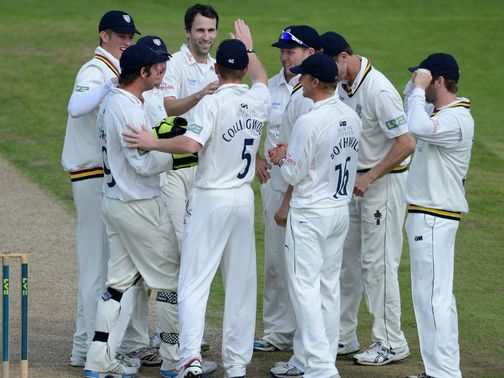 Graham Onions and Durham celebrate a wicket