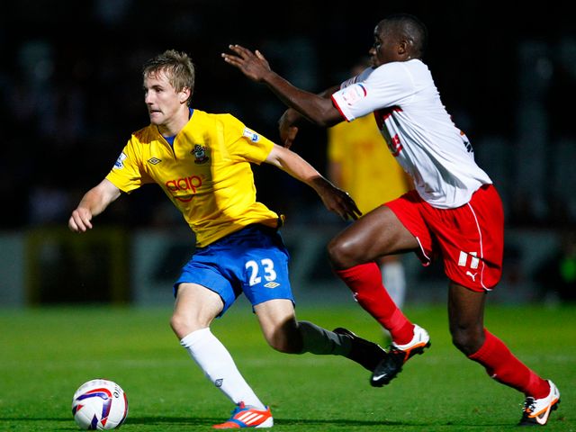 Lucas Akins (r): On the scoresheet for Boro