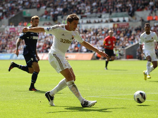 Angel Rangel scores Swansea's first goal