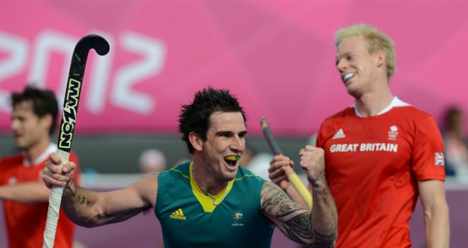 Bronze medallist: Kieran Govers celebrates after scoring for Australia