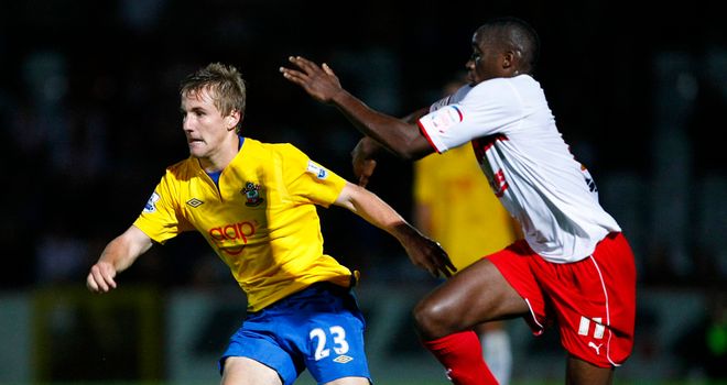 Lucas Akins (r): On the scoresheet for Boro