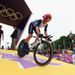 Emma Pooley finished sixth in the women's cycling time trial at Hampton Court.