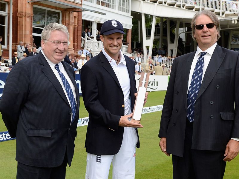 Andrew Strauss was commended for his 100th Test match.