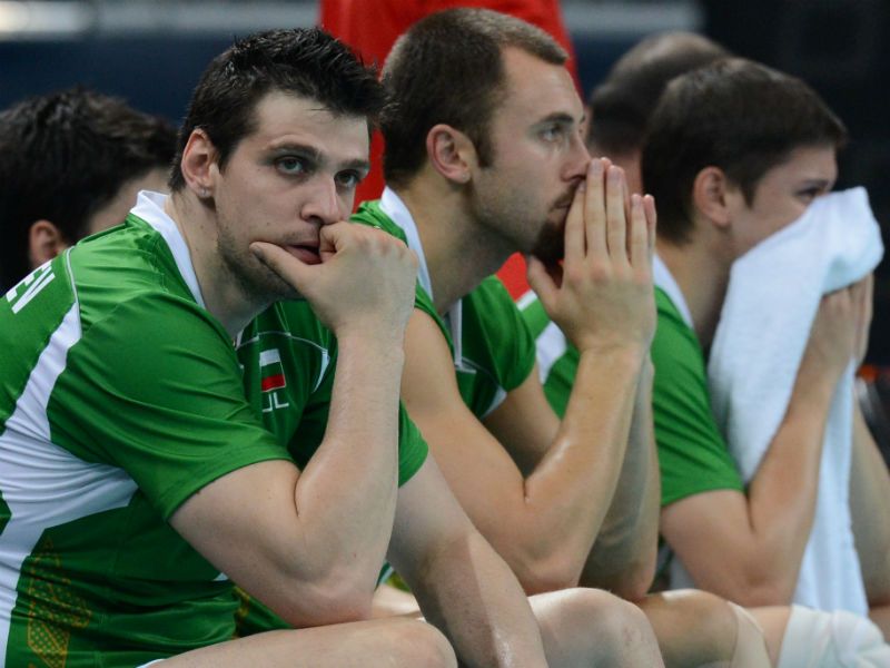 Olympic Pain: Players of Bulgaria sit in dejection after losing to Italy in the mens volleyball bronze medal match