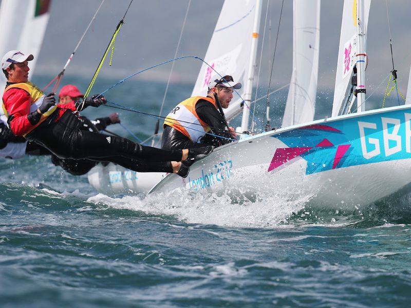 In the Men's 470 (Two Person Dinghy), Luke Patience and Stuart Bithell have won race seven to move into second place overall in the competition