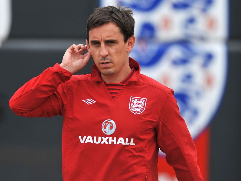 Hodgson's right-hand man Gary Neville was also on hand at London Colney.