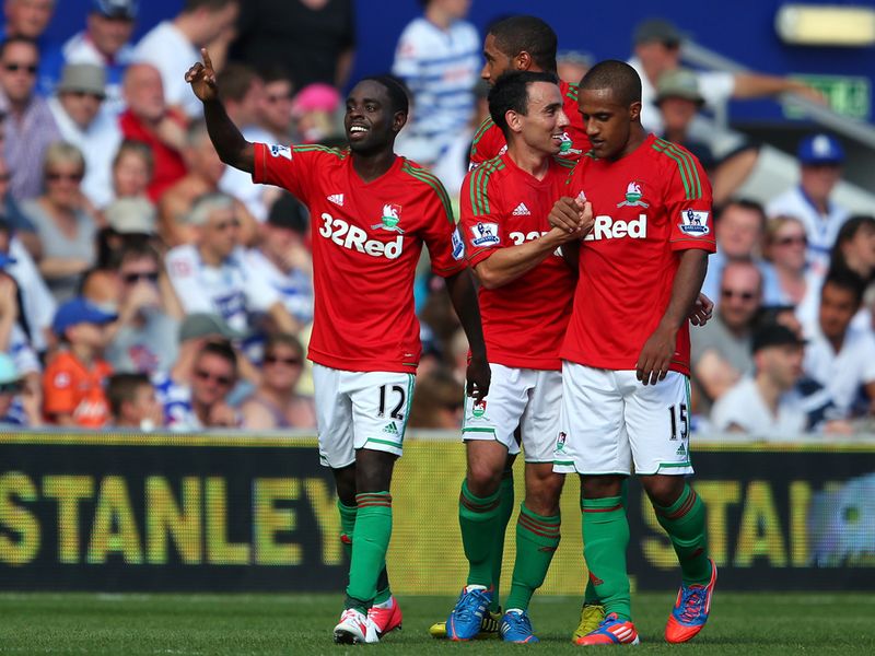 Nathan Dyer scored Swansea's third and fourth goals in a 5-0 victory over QPR at Loftus Road.