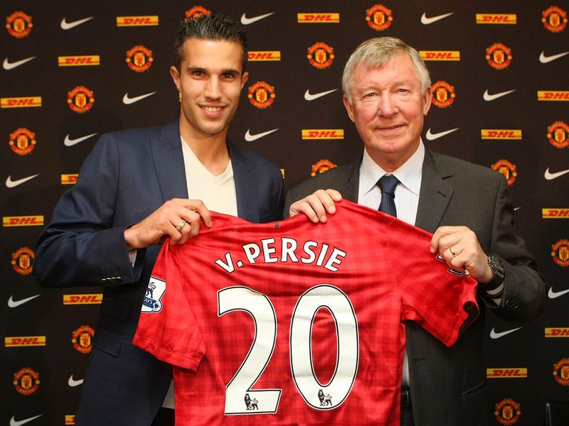 Van Persie poses with his new colours and new manager