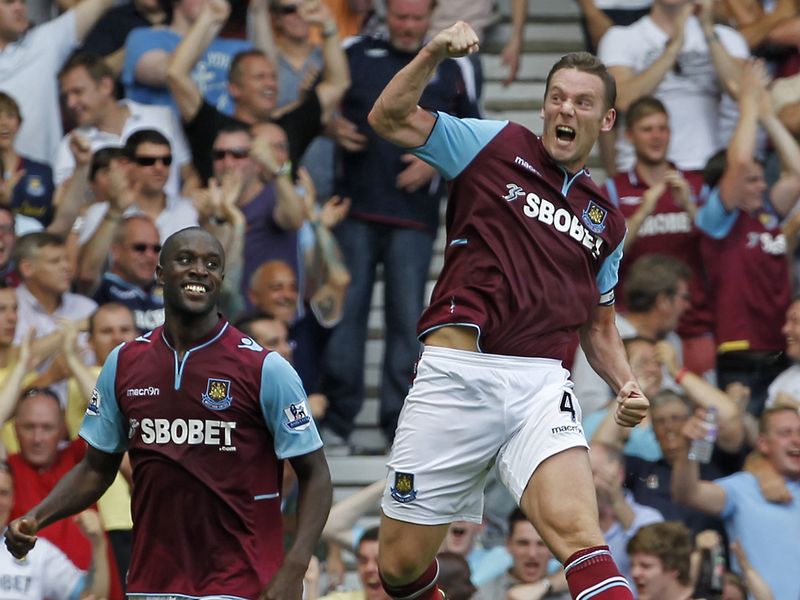 Joy for the home side at Upton Park - Kevin Nolan put West Ham in front...