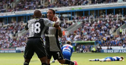 Defoe: Celebrates first with Lennon