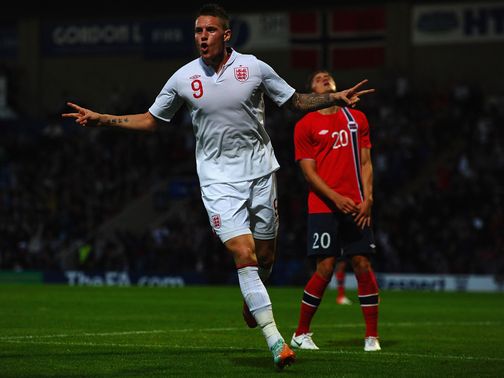 Connor Wickham scored the only goal of the game for England Under-21s against Norway.