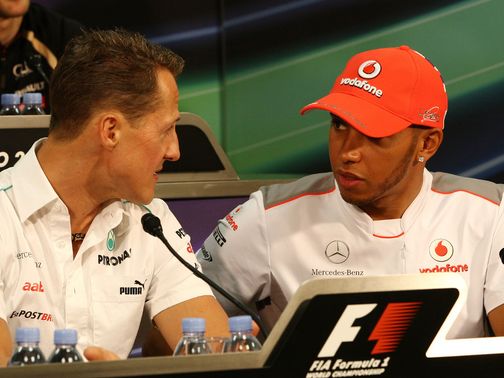 Michael Schumacher: Says Lewis Hamilton has joined a team on the up