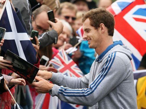 Andy Murray: Signs autographs in Dunblane