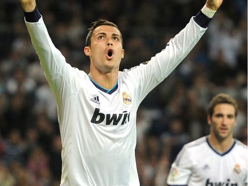 Cristiano Ronaldo celebrates one his goals for Real