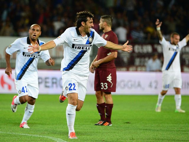 Diego Milito puts Inter Milan ahead