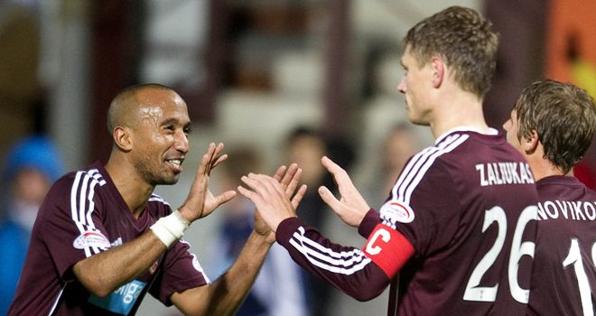 Marius Zaliukas: Last-gasp equaliser for Hearts