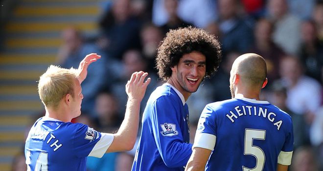 Marouane Fellaini: Was influential once again as Everton eased to victory