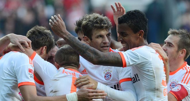 Mandzukic: Celebrates his goal for Bayern