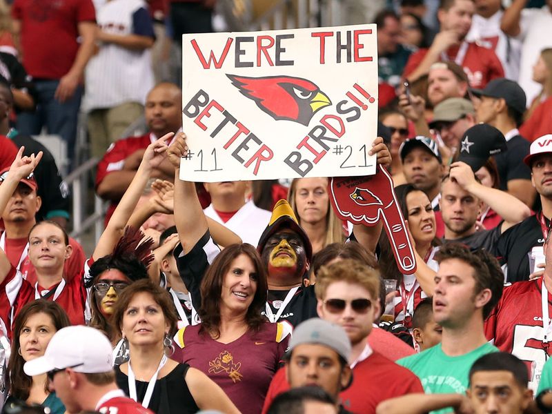 The Cardinals fans show their delight as their side claims a dominant victory against the Eagles