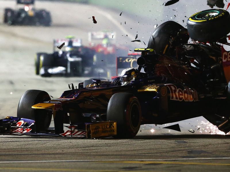 Vergne was fortunate to escape serious injury in the shunt