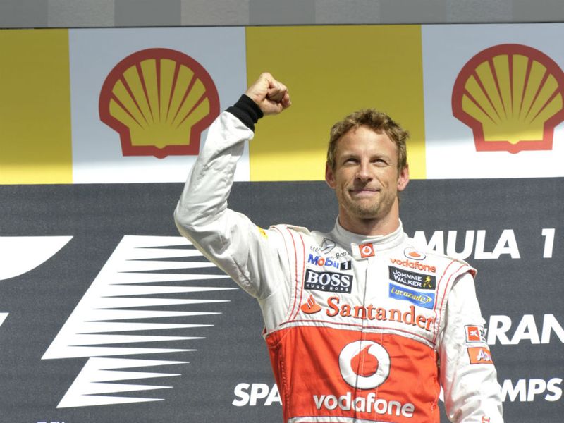Jenson Button on the podium