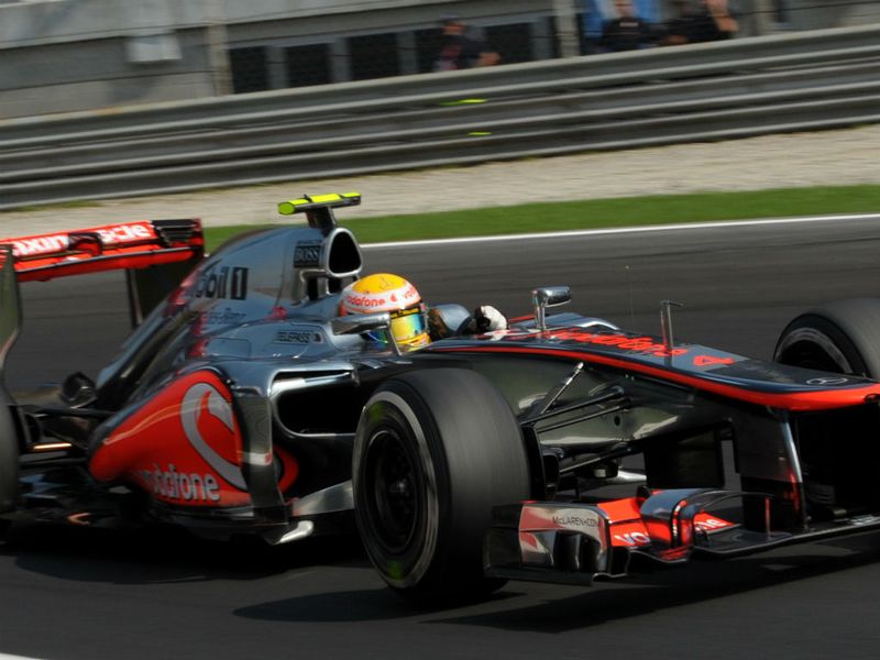 Hamilton led from pole